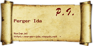 Perger Ida névjegykártya
